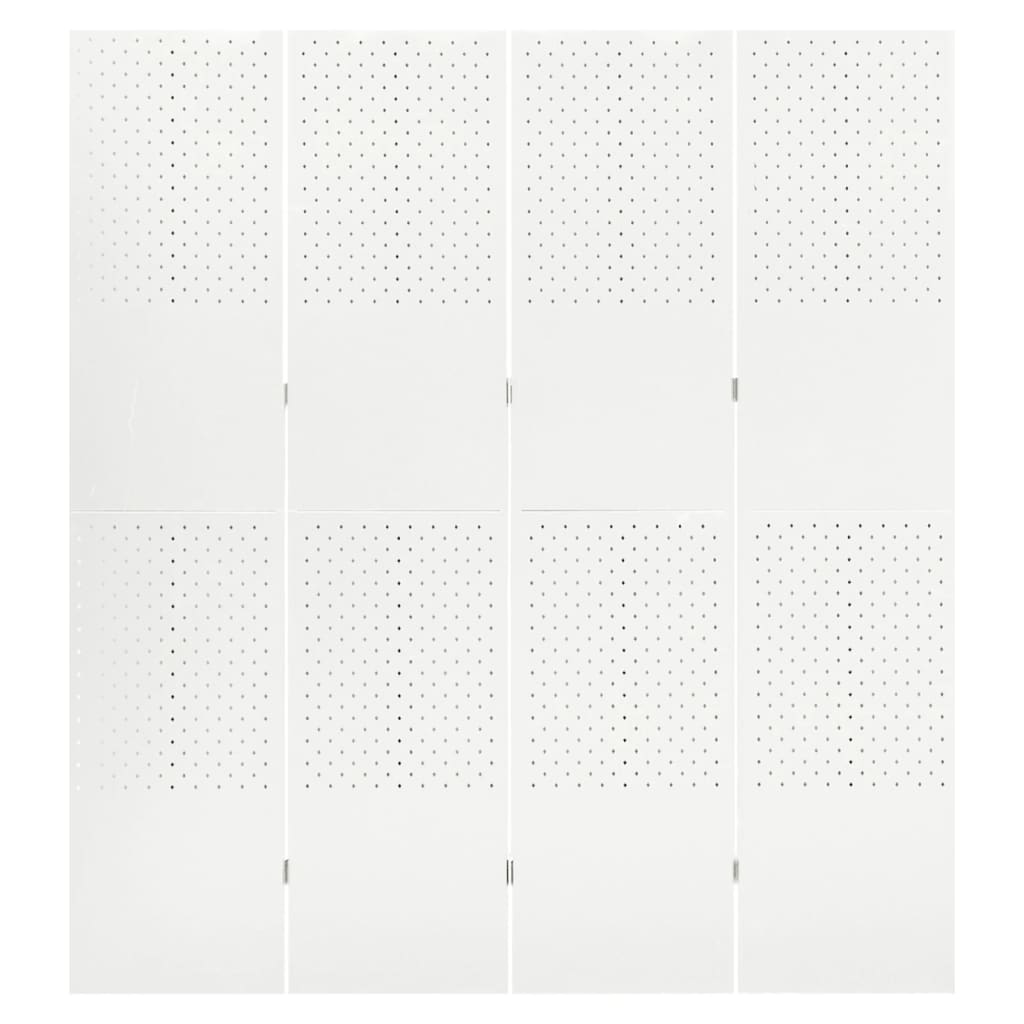 4-Panel Room Divider White 160x180 cm Steel