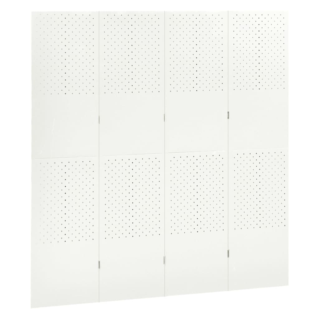 4-Panel Room Divider White 160x180 cm Steel