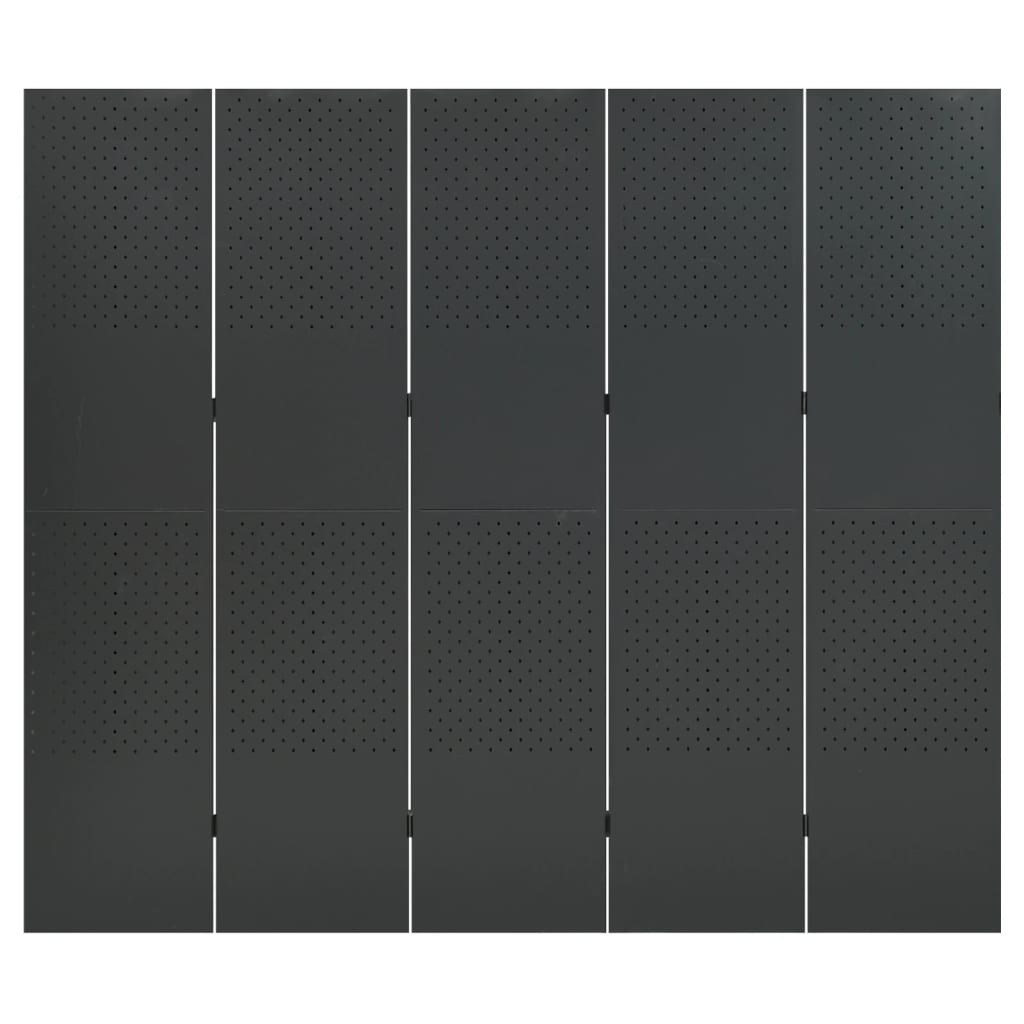 5-Panel Room Divider Anthracite 200x180 cm Steel