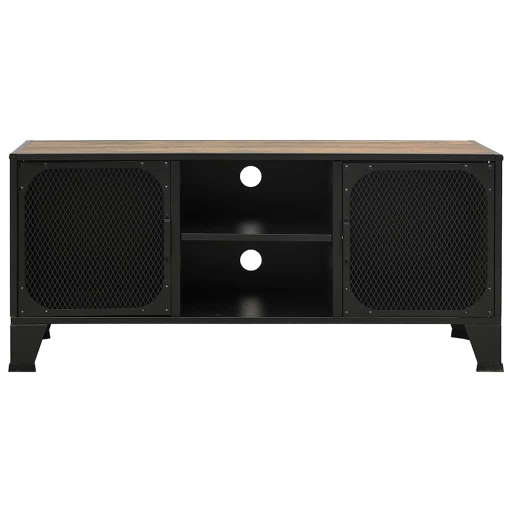 335909 vidaXL TV Cabinet Rustic Brown 105x36x47 cm Metal and MDF