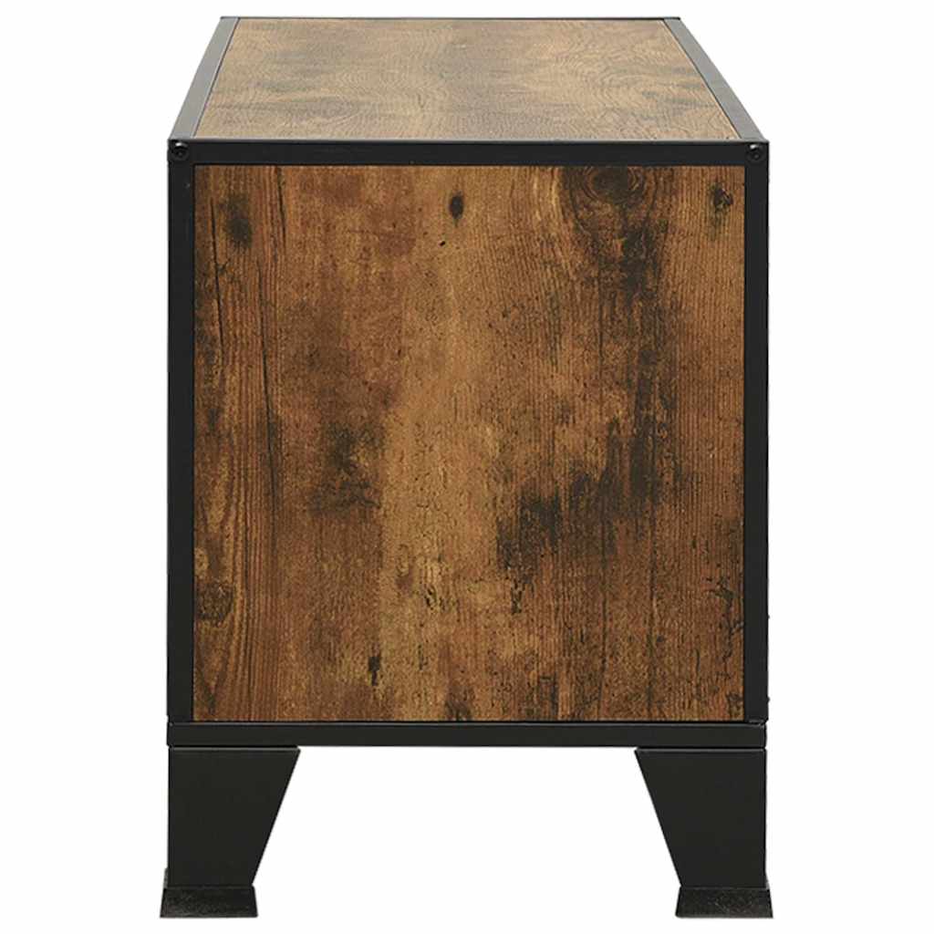 335909 vidaXL TV Cabinet Rustic Brown 105x36x47 cm Metal and MDF