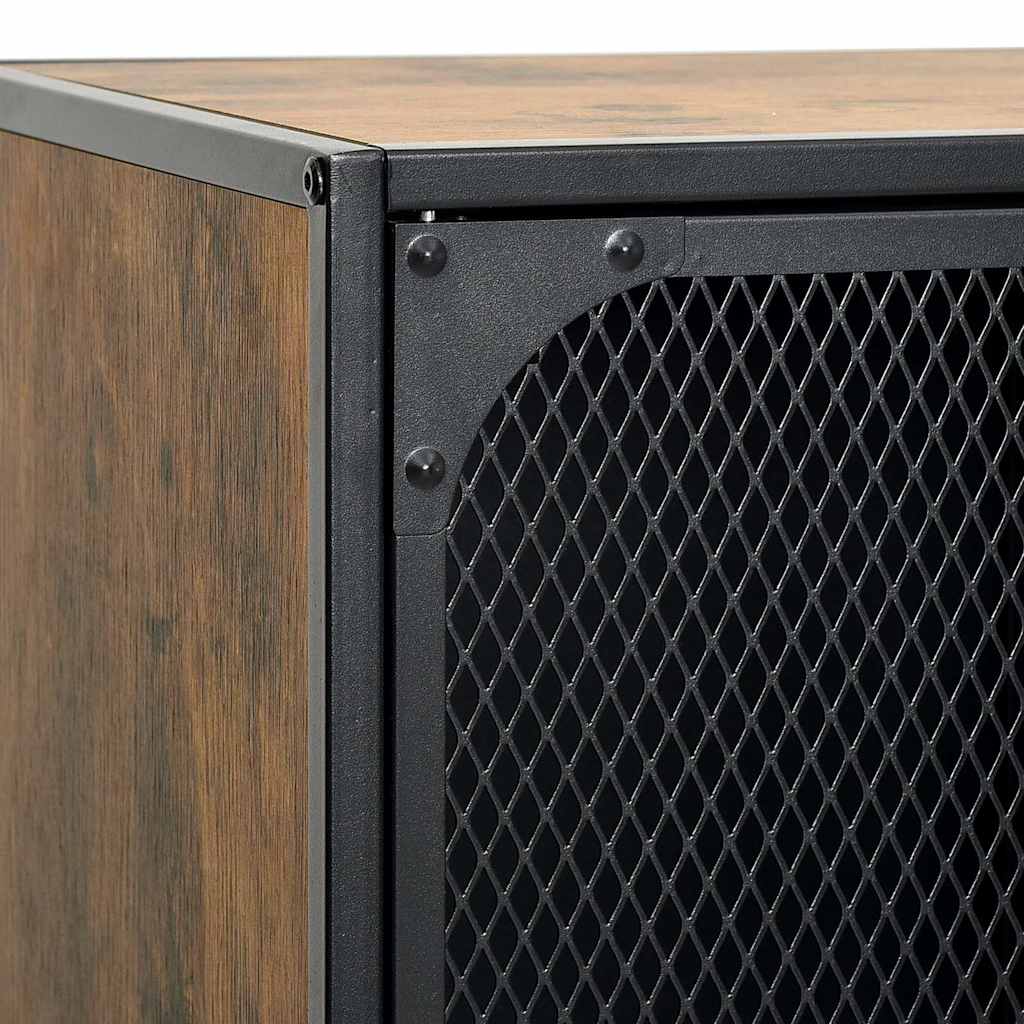 335909 vidaXL TV Cabinet Rustic Brown 105x36x47 cm Metal and MDF