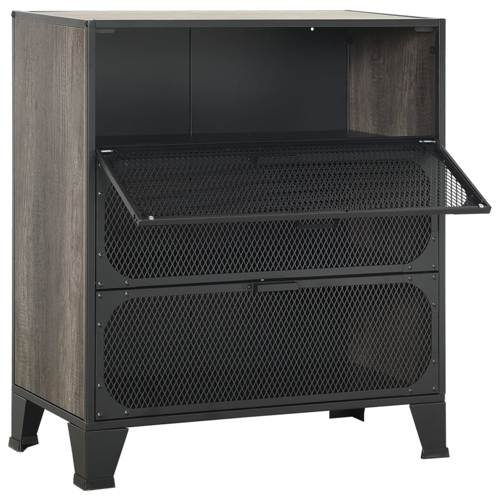 Storage Cabinet | Grey | Metal and MDF | Medium | Storage Cabinet