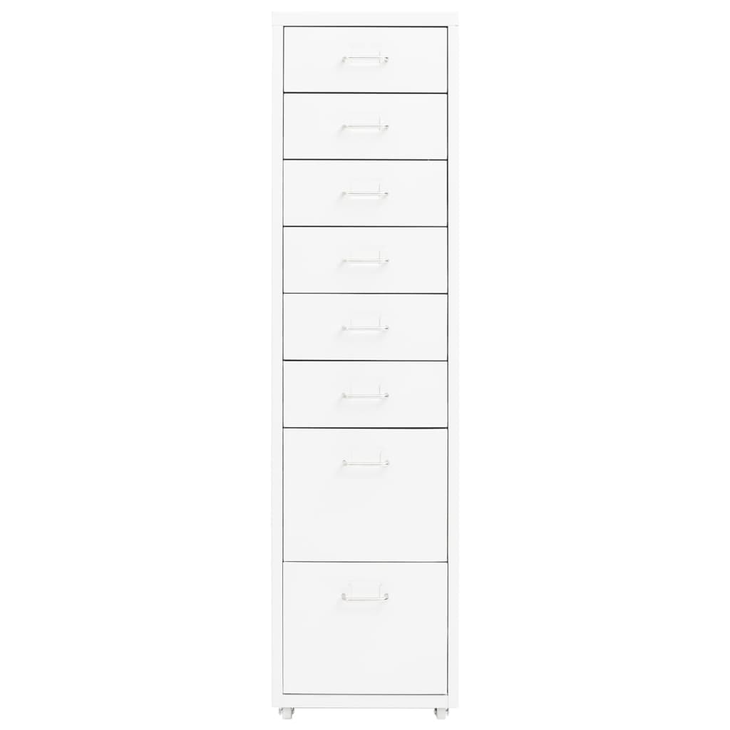 Mobile File Cabinet | White | Metal | Tall and slim | Rollable