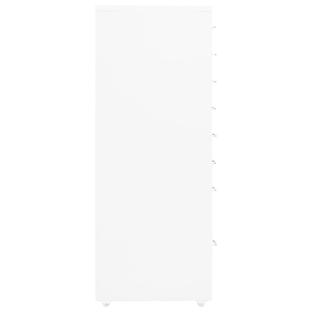 Mobile File Cabinet | White | Metal | Tall and slim | Rollable