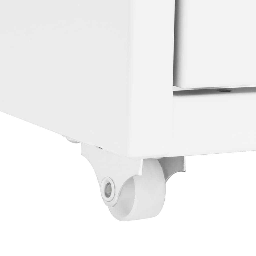 Mobile File Cabinet | White | Metal | Tall and slim | Rollable