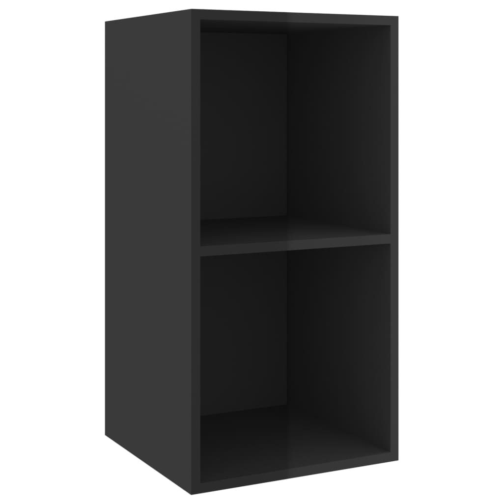 vidaXL 3 Piece TV Cabinet Set High Gloss Black Engineered Wood