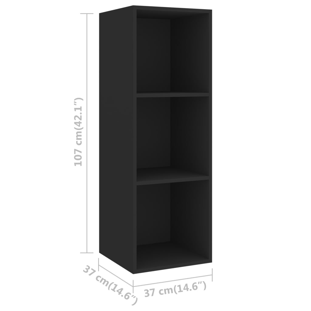 vidaXL 3 Piece TV Cabinet Set Black Engineered Wood