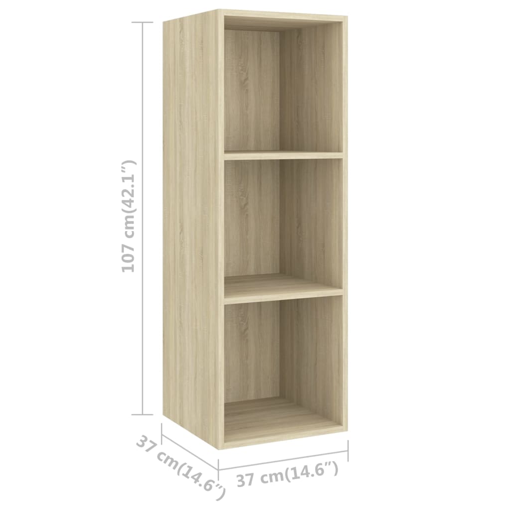 vidaXL 3 Piece TV Cabinet Set Sonoma Oak Engineered Wood