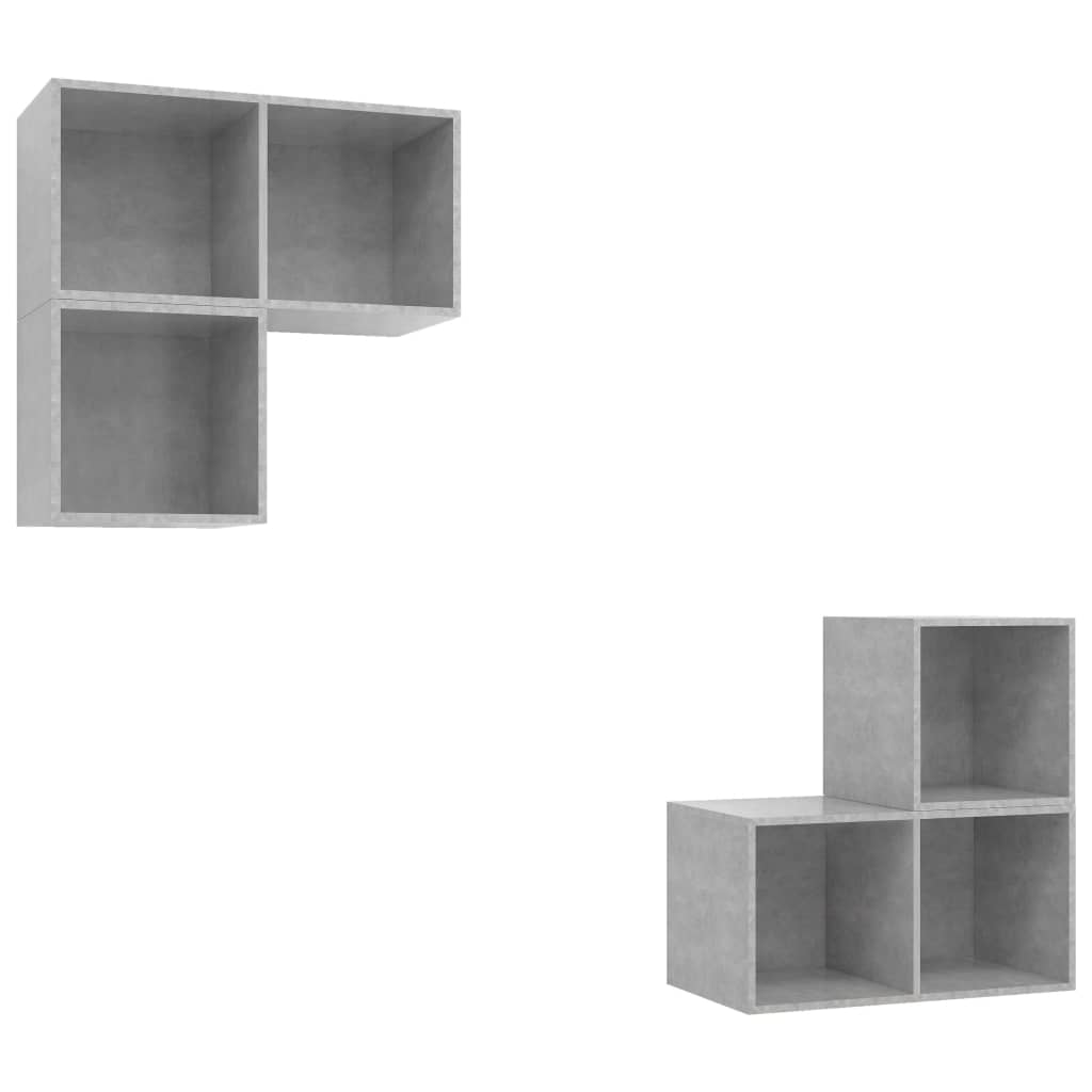 vidaXL 4 Piece TV Cabinet Set Concrete Grey Engineered Wood