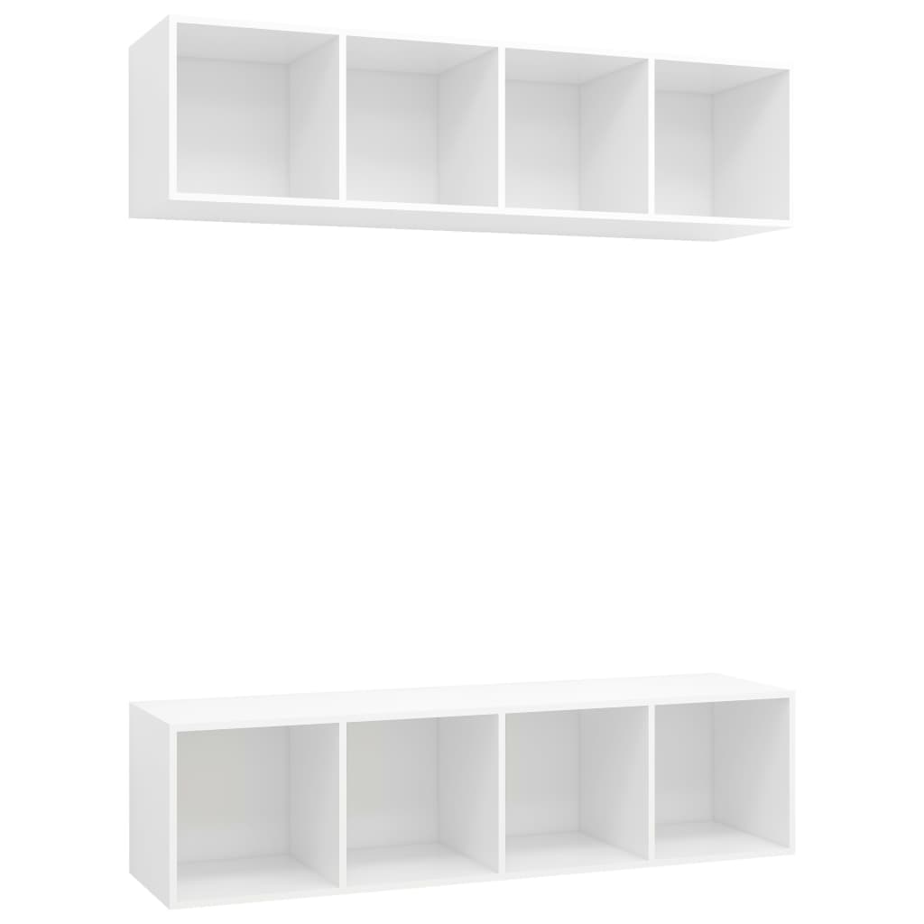 vidaXL Wall-mounted TV Cabinets 2 pcs White Engineered Wood