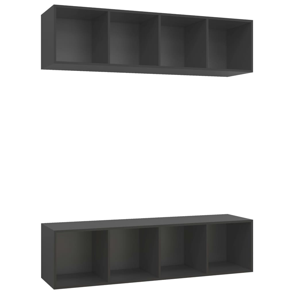 vidaXL Wall-mounted TV Cabinets 2 pcs Grey Engineered Wood