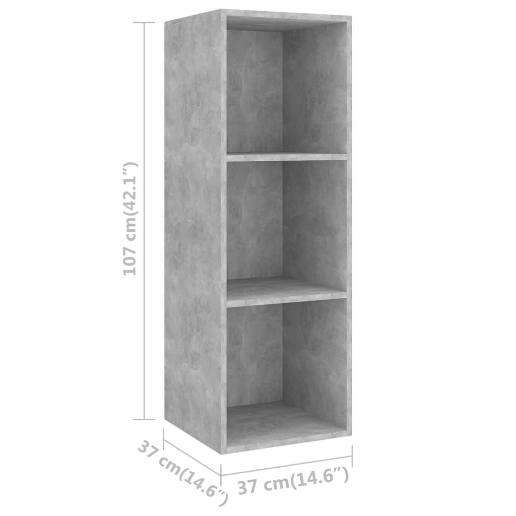 vidaXL 3 Piece TV Cabinet Set Concrete Grey Engineered Wood