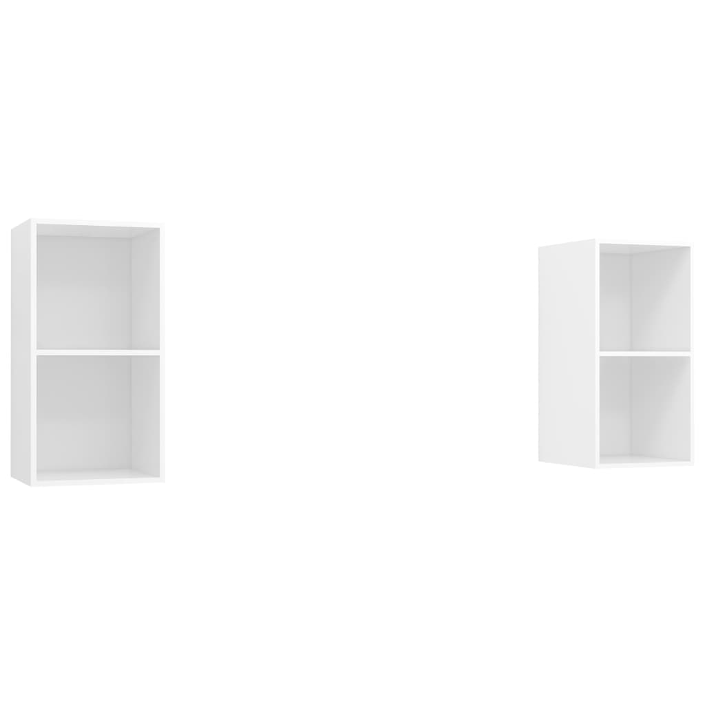 vidaXL Wall-mounted TV Cabinets 2 pcs White Engineered Wood