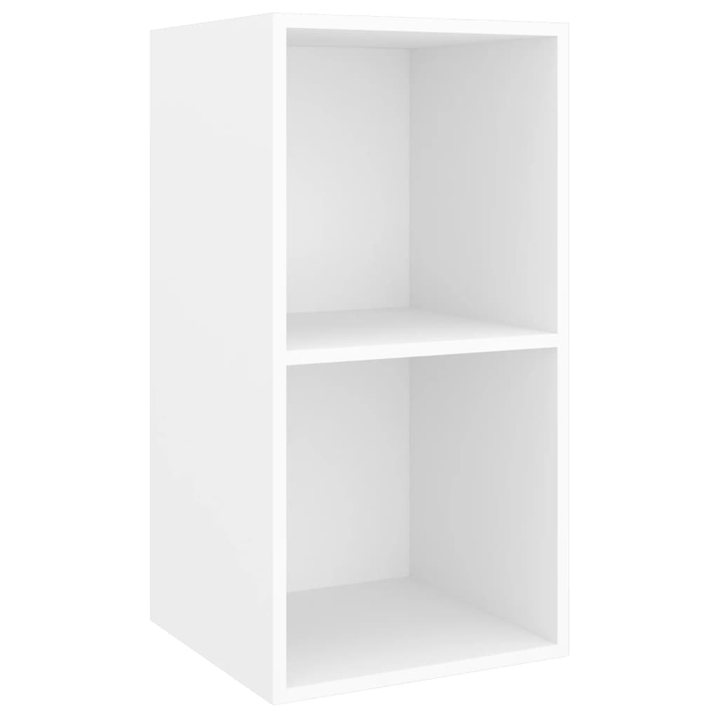 2 Piece Wall-mounted TV Cabinet Set White Engineered Wood