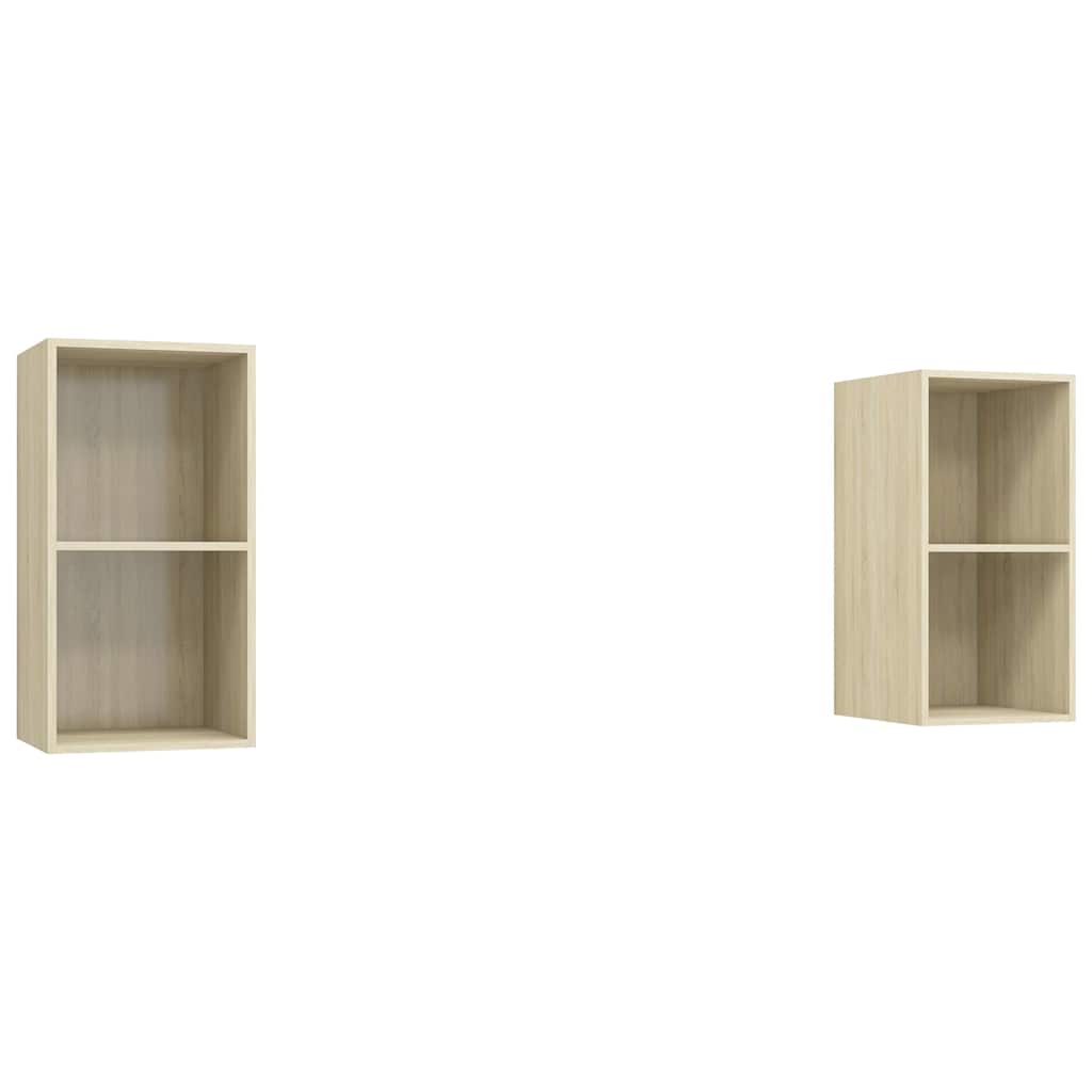 2 Piece Wall-mounted TV Cabinet Set Sonoma Oak Engineered Wood
