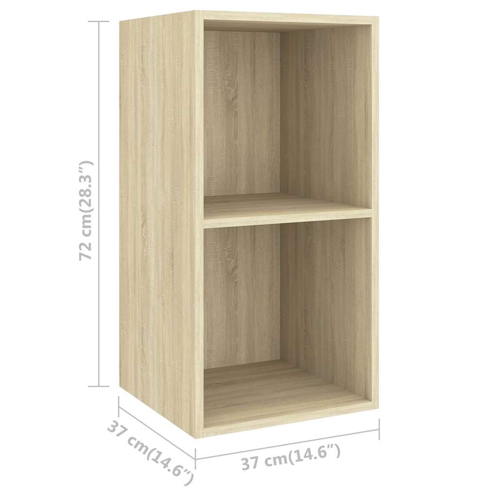 2 Piece Wall-mounted TV Cabinet Set Sonoma Oak Engineered Wood