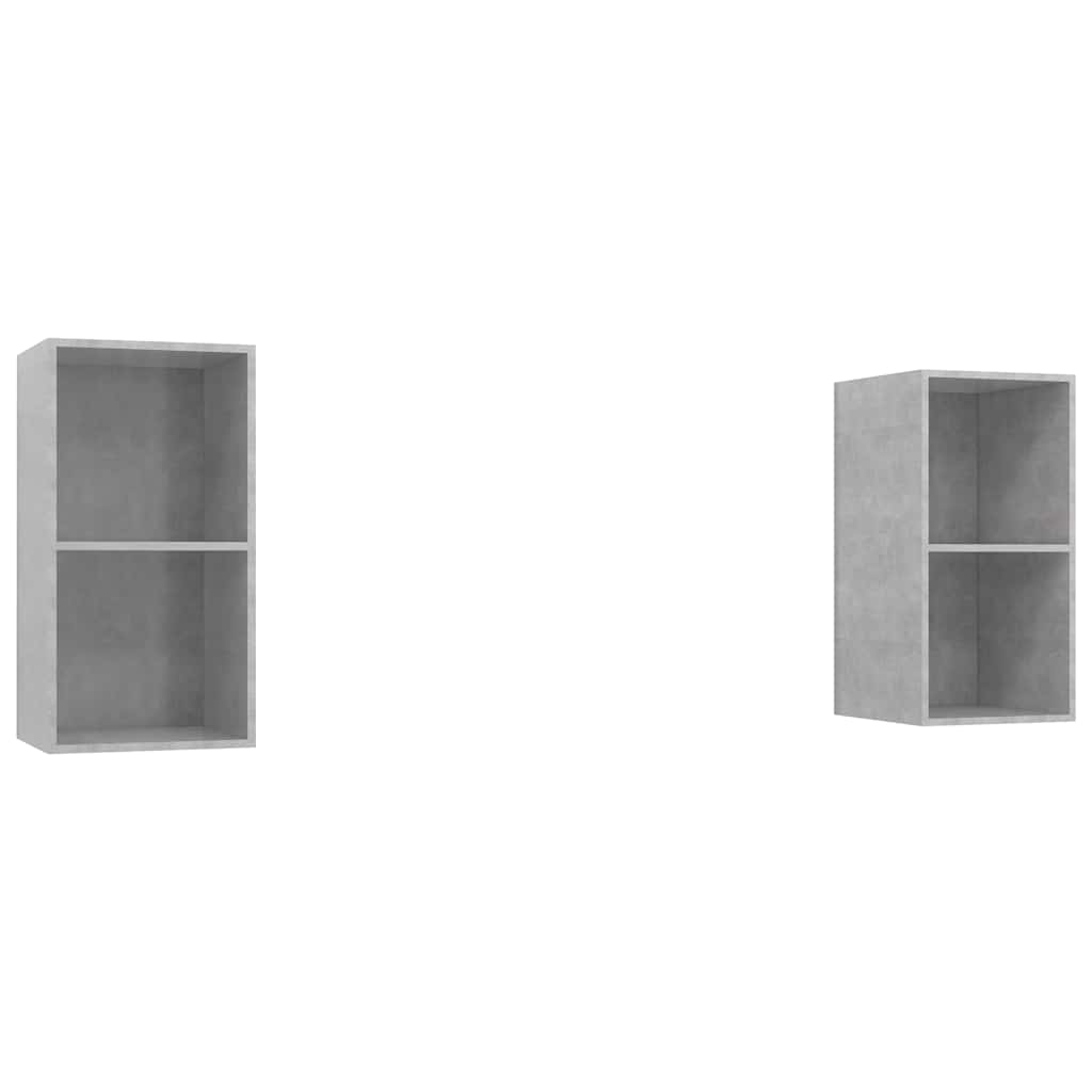 2 Piece Wall-mounted TV Cabinet Set Concrete Grey Engineered Wood