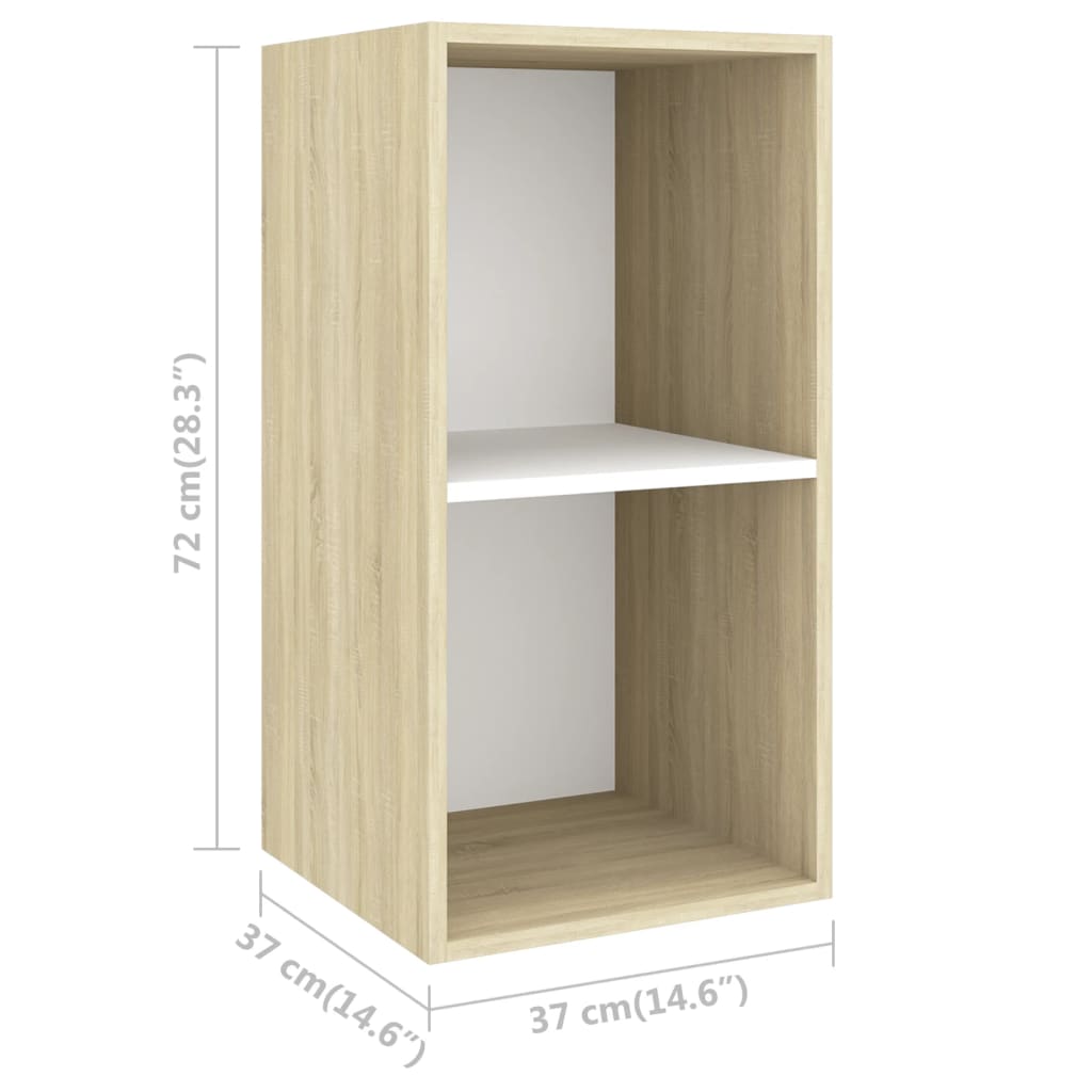 vidaXL Wall-mounted TV Cabinets 2 pcs White and Sonoma Oak Engineered Wood