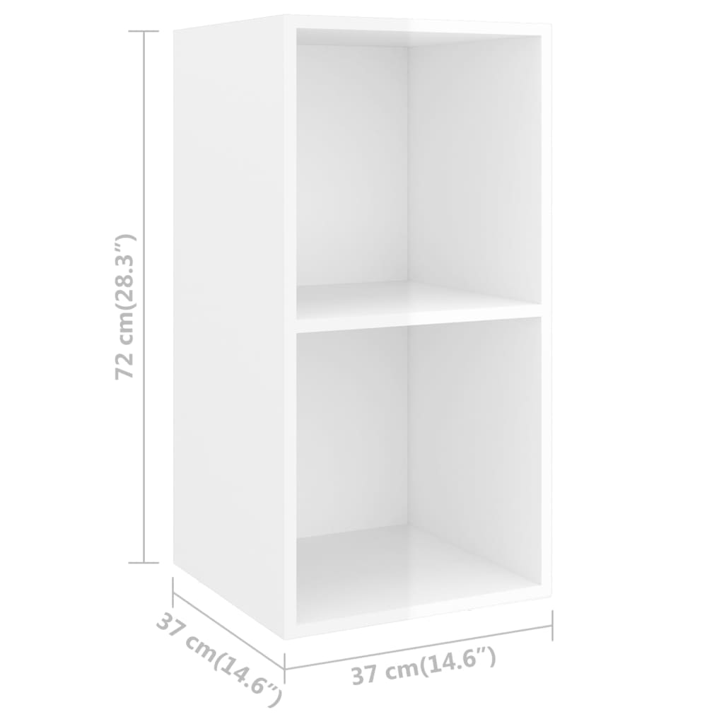 vidaXL Wall-mounted TV Cabinets 2 pcs High Gloss White Engineered Wood