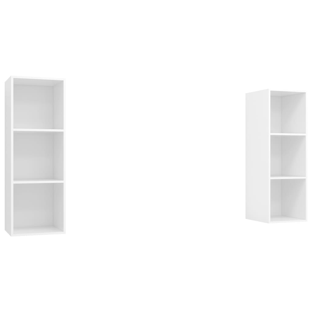 vidaXL Wall-mounted TV Cabinets 2 pcs White Engineered Wood