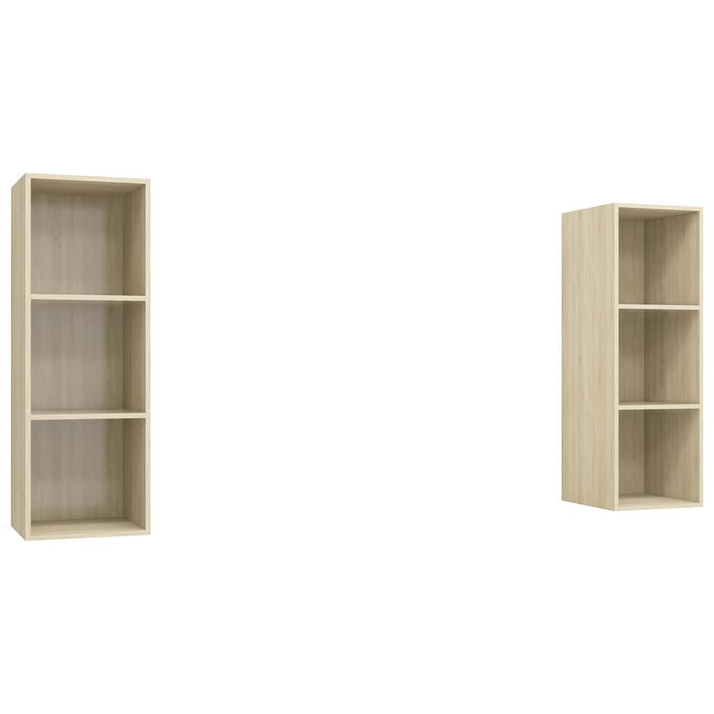2 Piece Wall-mounted TV Cabinet Set Sonoma Oak Engineered Wood