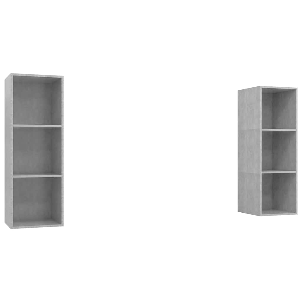 2 Piece Wall-mounted TV Cabinet Set Concrete Grey Engineered Wood