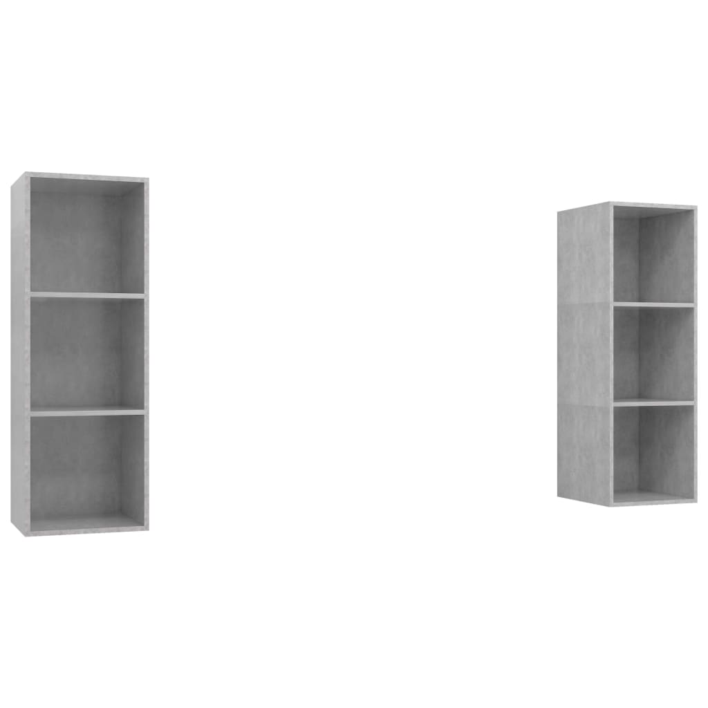 vidaXL Wall-mounted TV Cabinets 2 pcs Concrete Grey Engineered Wood