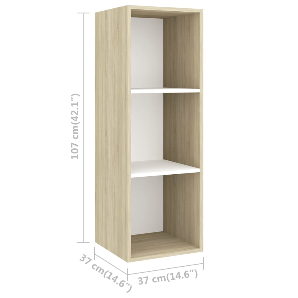 vidaXL Wall-mounted TV Cabinets 2 pcs White and Sonoma Oak Engineered Wood