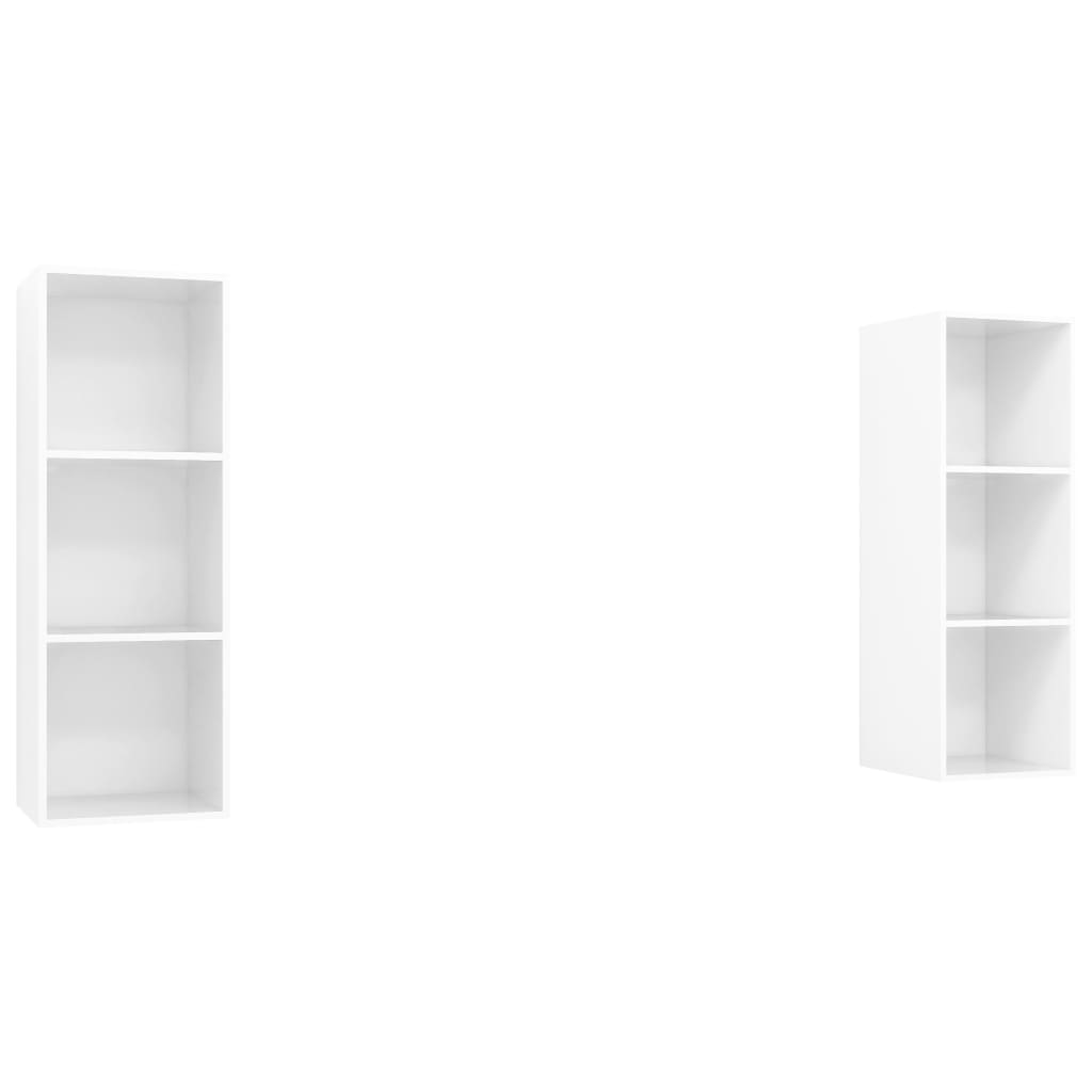 3079859 vidaXL 2 Piece Wall-mounted  TV Cabinet Set High Gloss White Engineered Wood (2x805486)