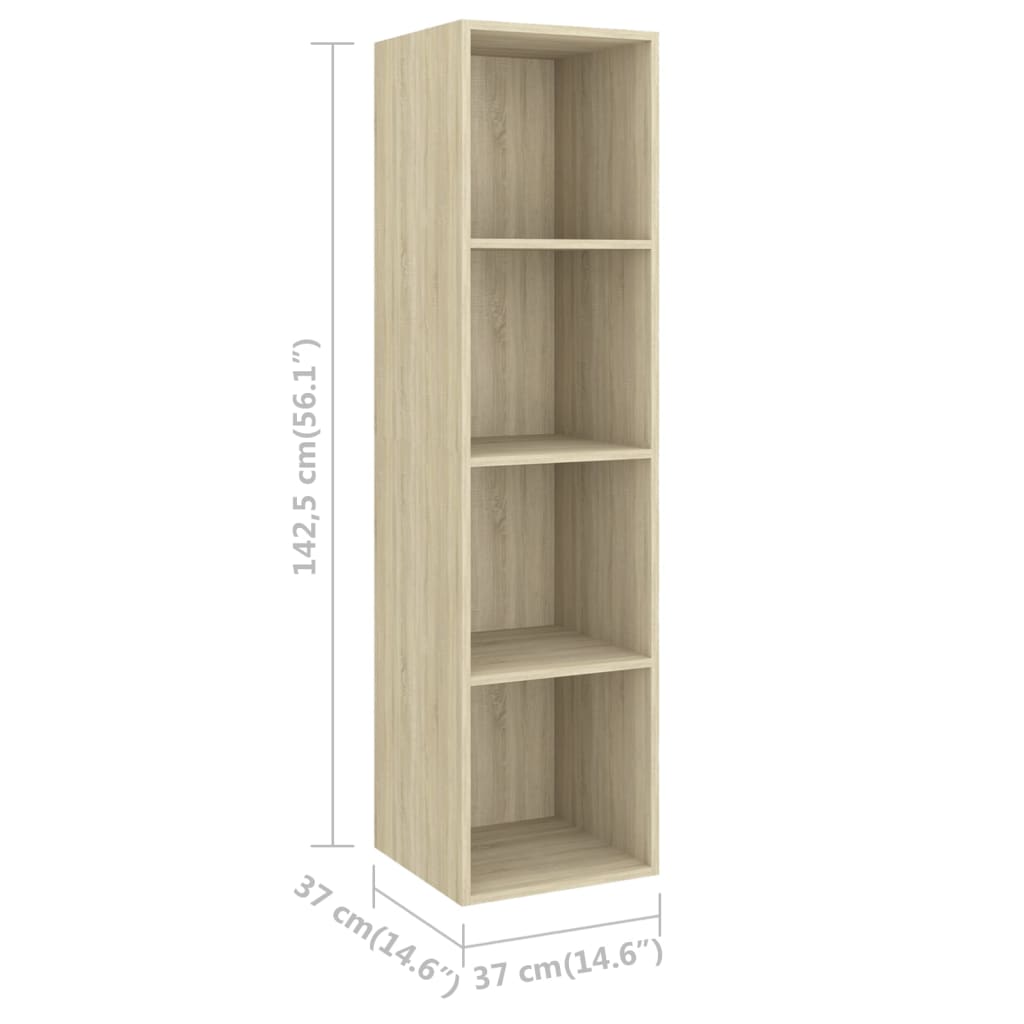 2 Piece Wall-mounted TV Cabinet Set Sonoma Oak Engineered Wood