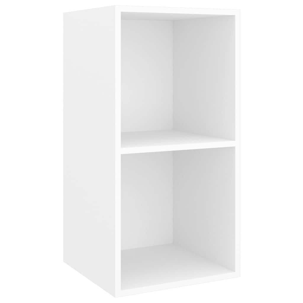 4 Piece Wall-mounted TV Cabinet Set White Engineered Wood