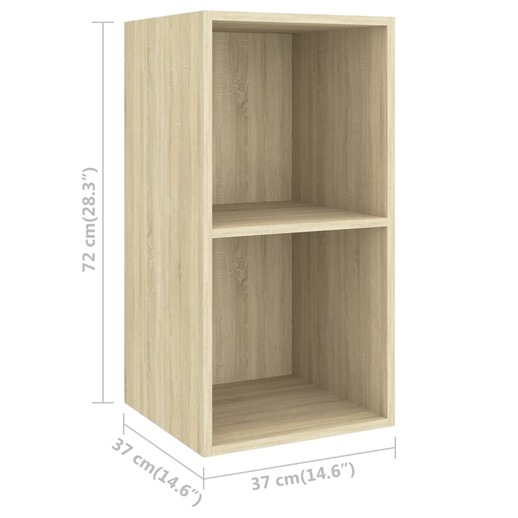 4 Piece Wall-mounted TV Cabinet Set Sonoma Oak Engineered Wood