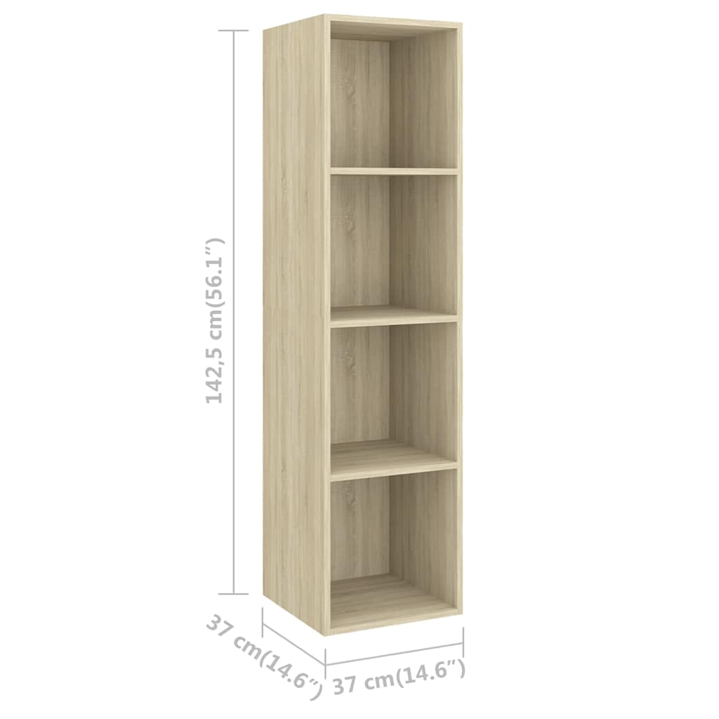 4 Piece Wall-mounted TV Cabinet Set Sonoma Oak Engineered Wood