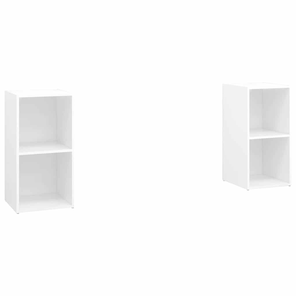 2 Piece TV Cabinet Set White 72x35x36,5 cm Engineered Wood