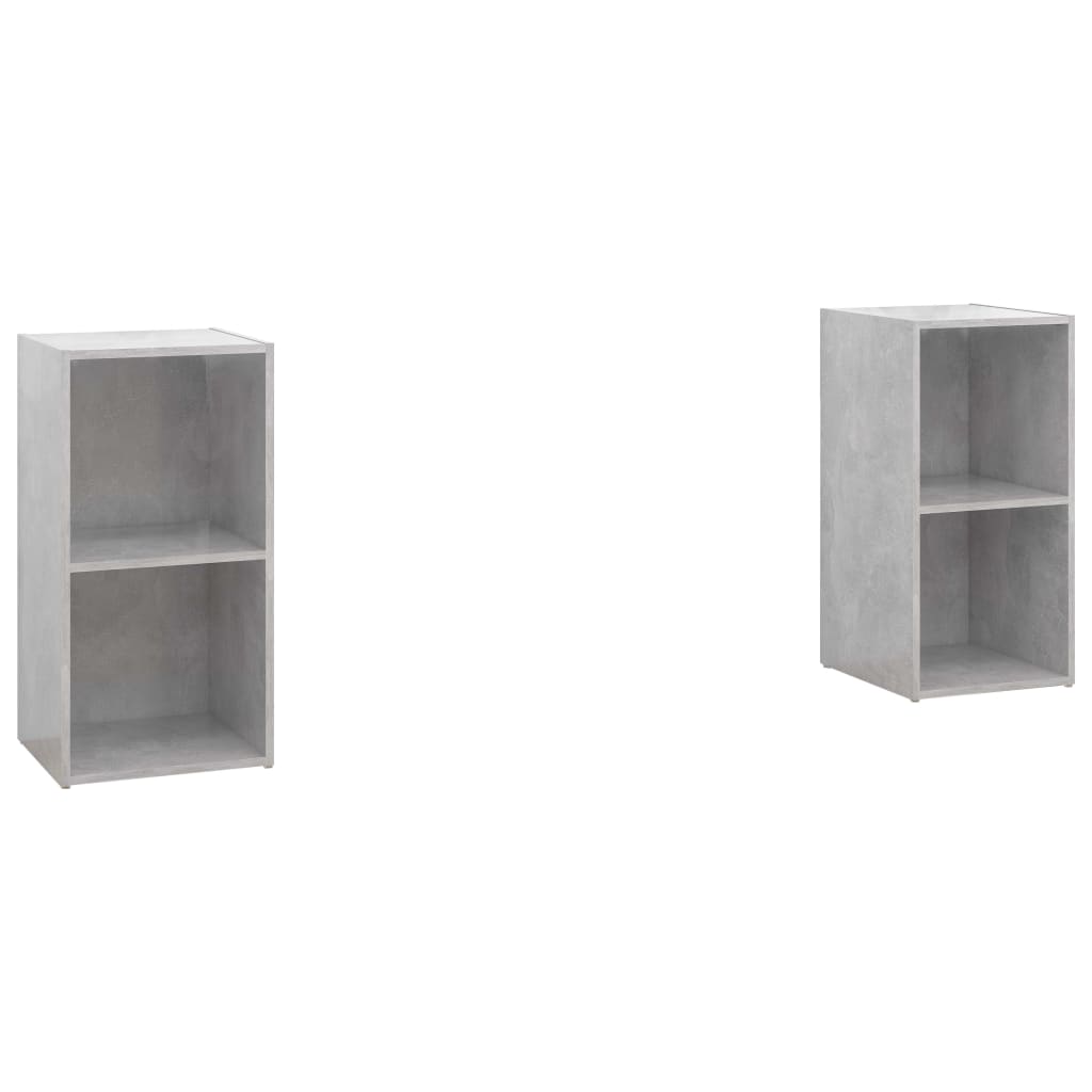 vidaXL TV Cabinets 2 pcs Concrete Grey 72x35x36.5 cm Engineered Wood