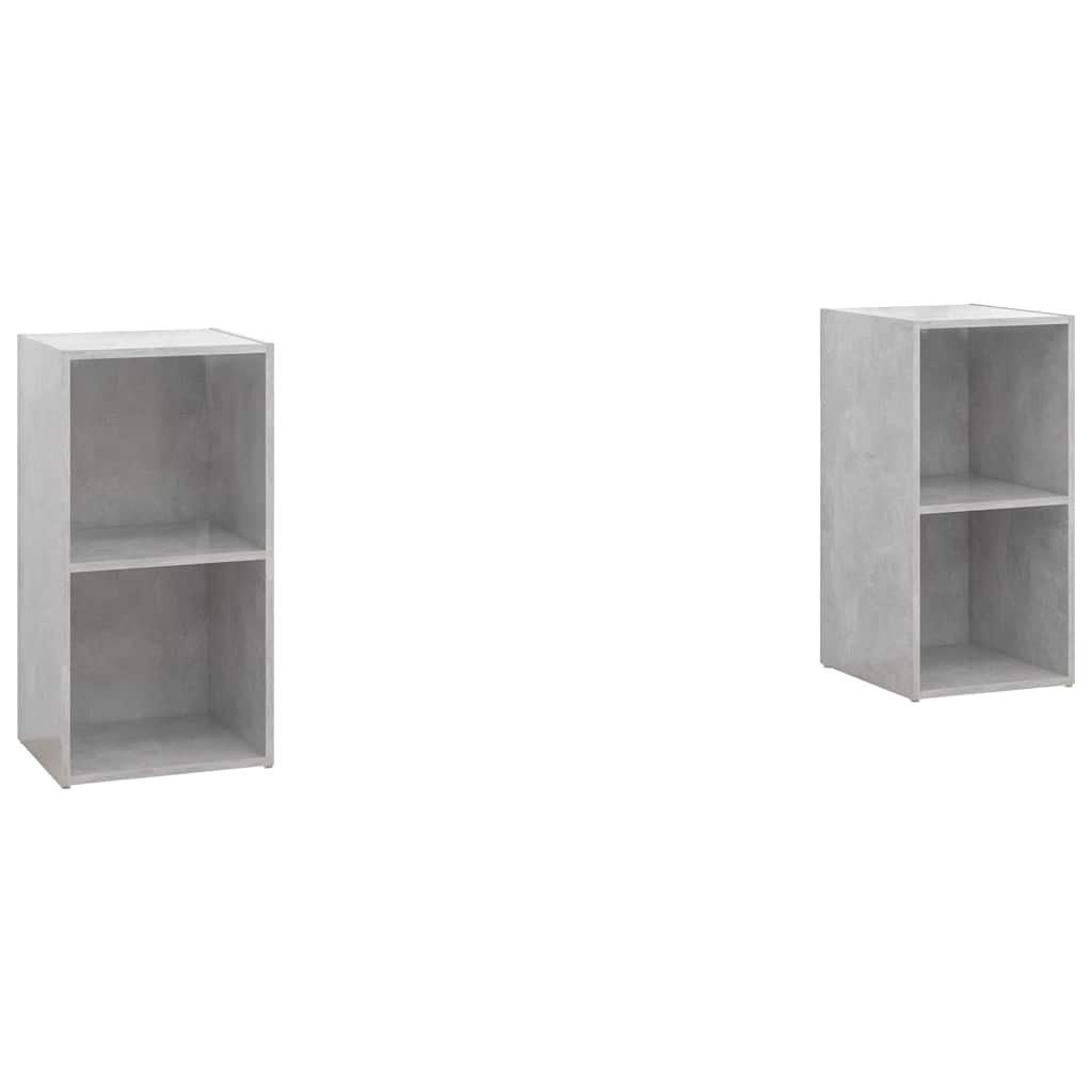 2 Piece TV Cabinet Set Concrete Grey 72x35x36,5 cm Engineered Wood