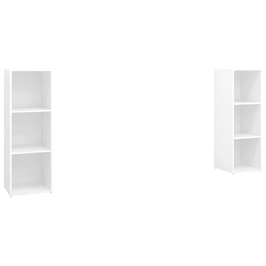 TV Cabinets 2 pcs White 107x35x37 cm Engineered Wood