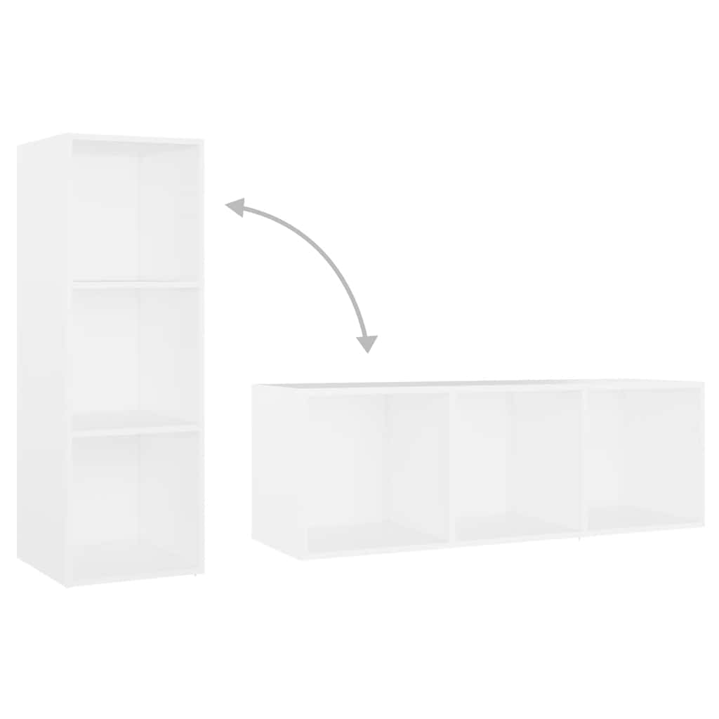 TV Cabinets 2 pcs White 107x35x37 cm Engineered Wood
