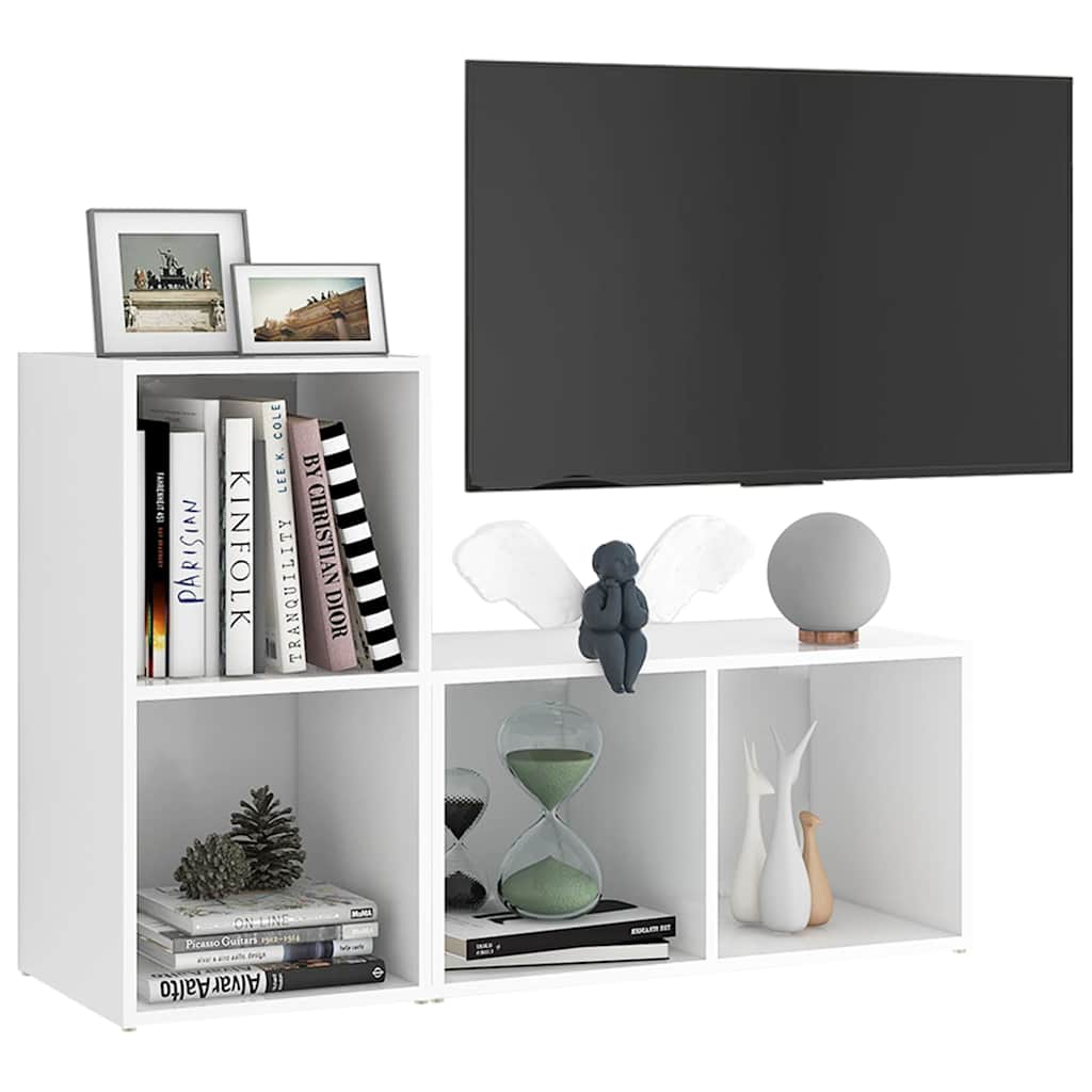 2 Piece TV Cabinet Set White 72x35x36,5 cm Engineered Wood