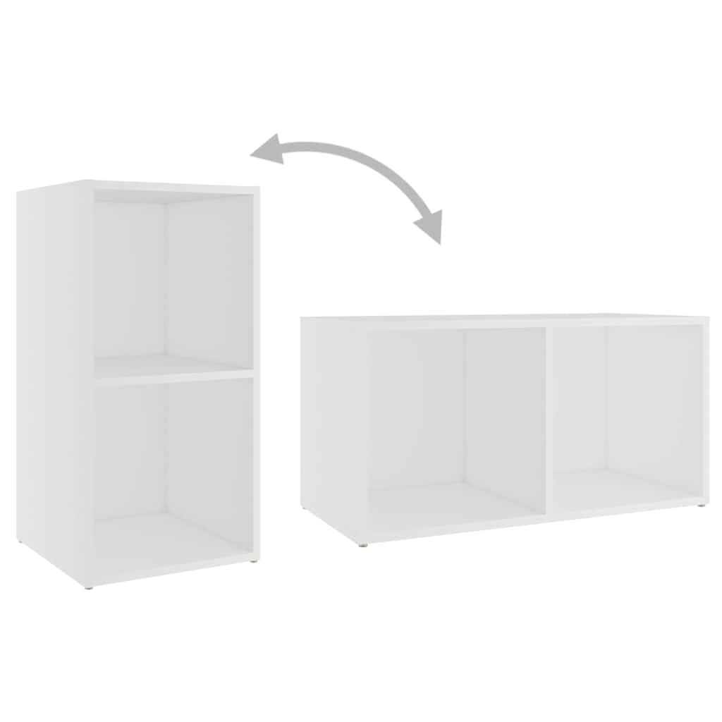 2 Piece TV Cabinet Set White 72x35x36,5 cm Engineered Wood