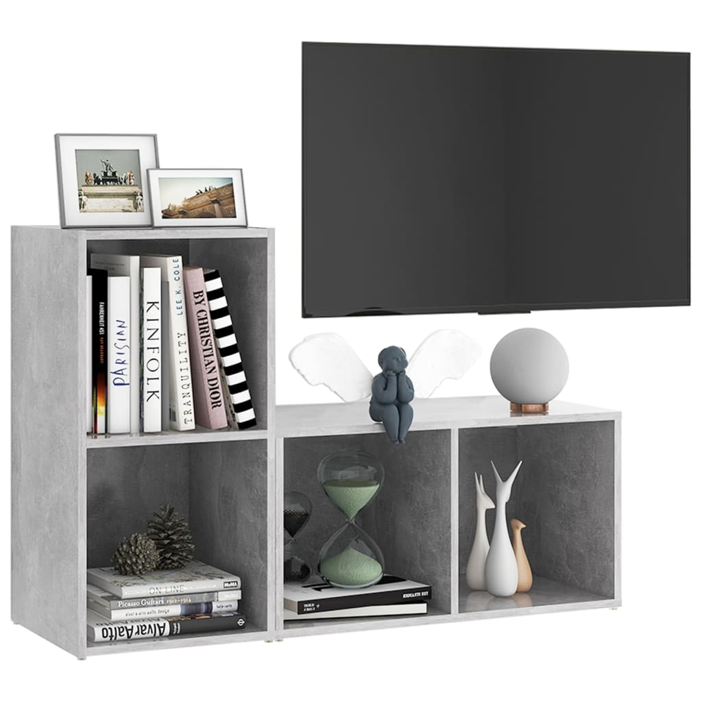 vidaXL TV Cabinets 2 pcs Concrete Grey 72x35x36.5 cm Engineered Wood