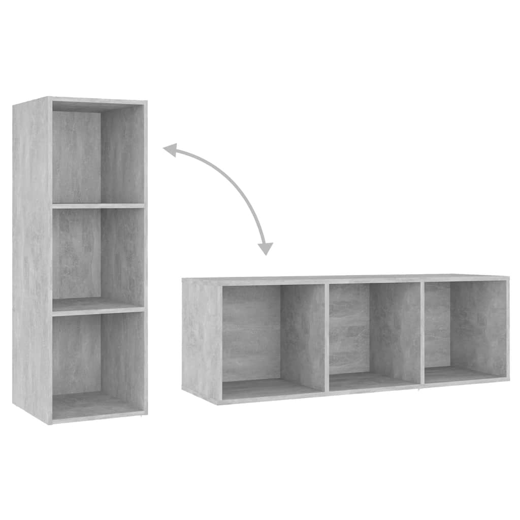 3 Piece TV Cabinet Set Concrete Grey 107x35x37 cm Engineered Wood