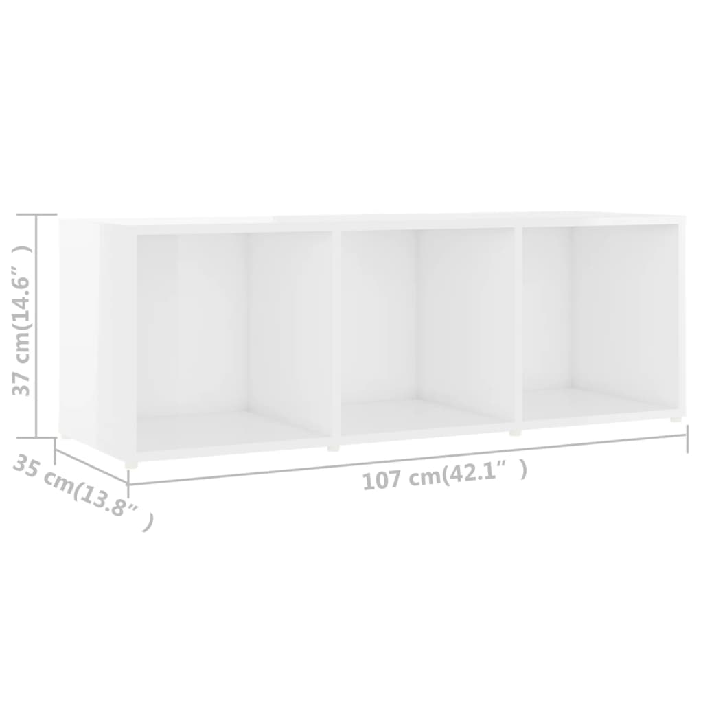 vidaXL TV Cabinets 3 pcs High Gloss White 107x35x37 cm Engineered Wood