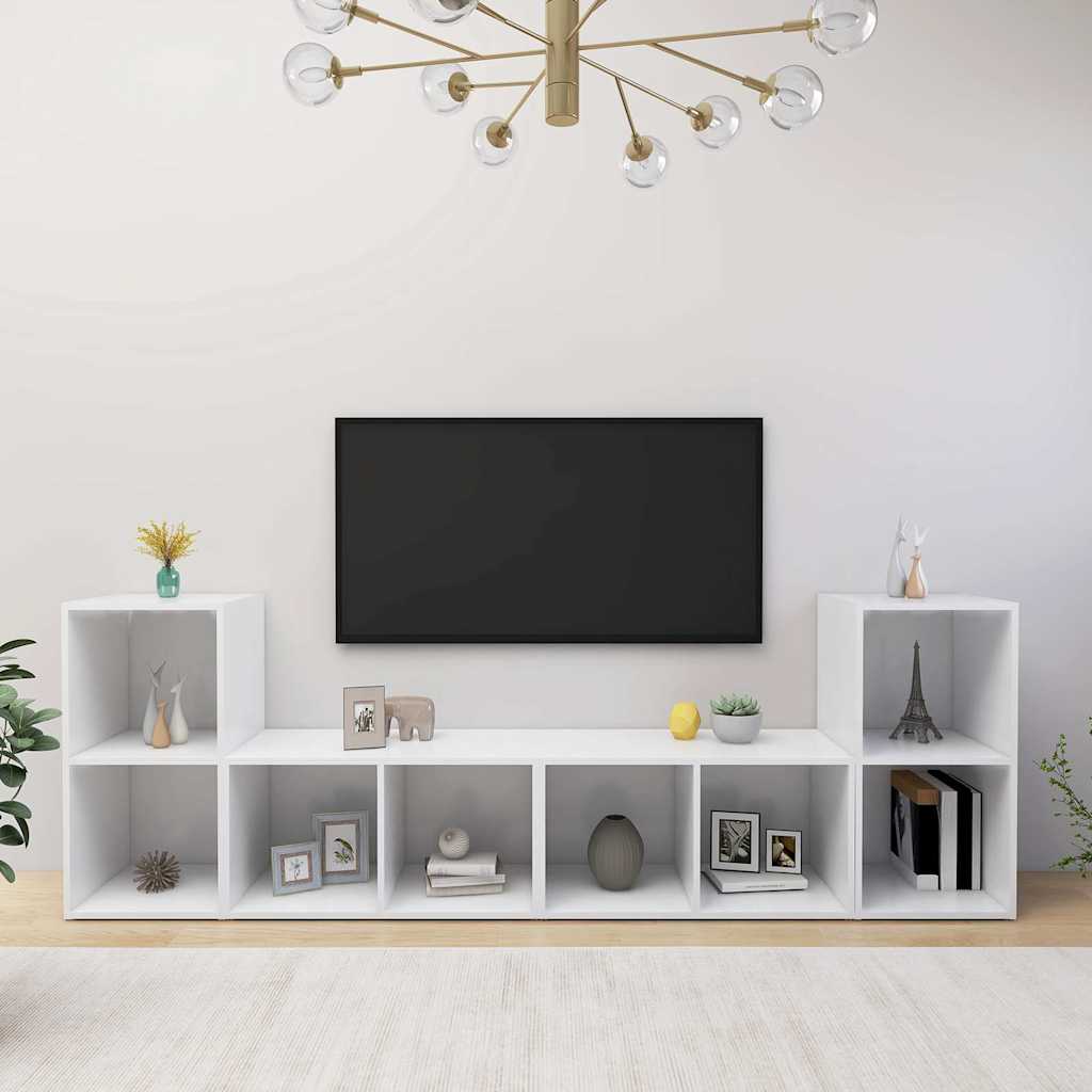 4 Piece TV Cabinet Set White 72x35x36,5 cm Engineered Wood