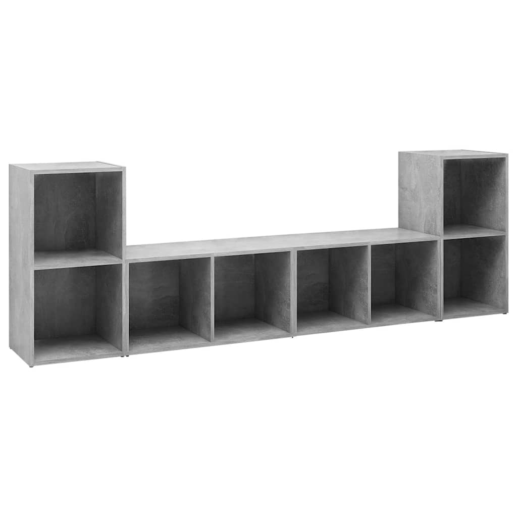 4 Piece TV Cabinet Set Concrete Grey 72x35x36,5 cm Engineered Wood