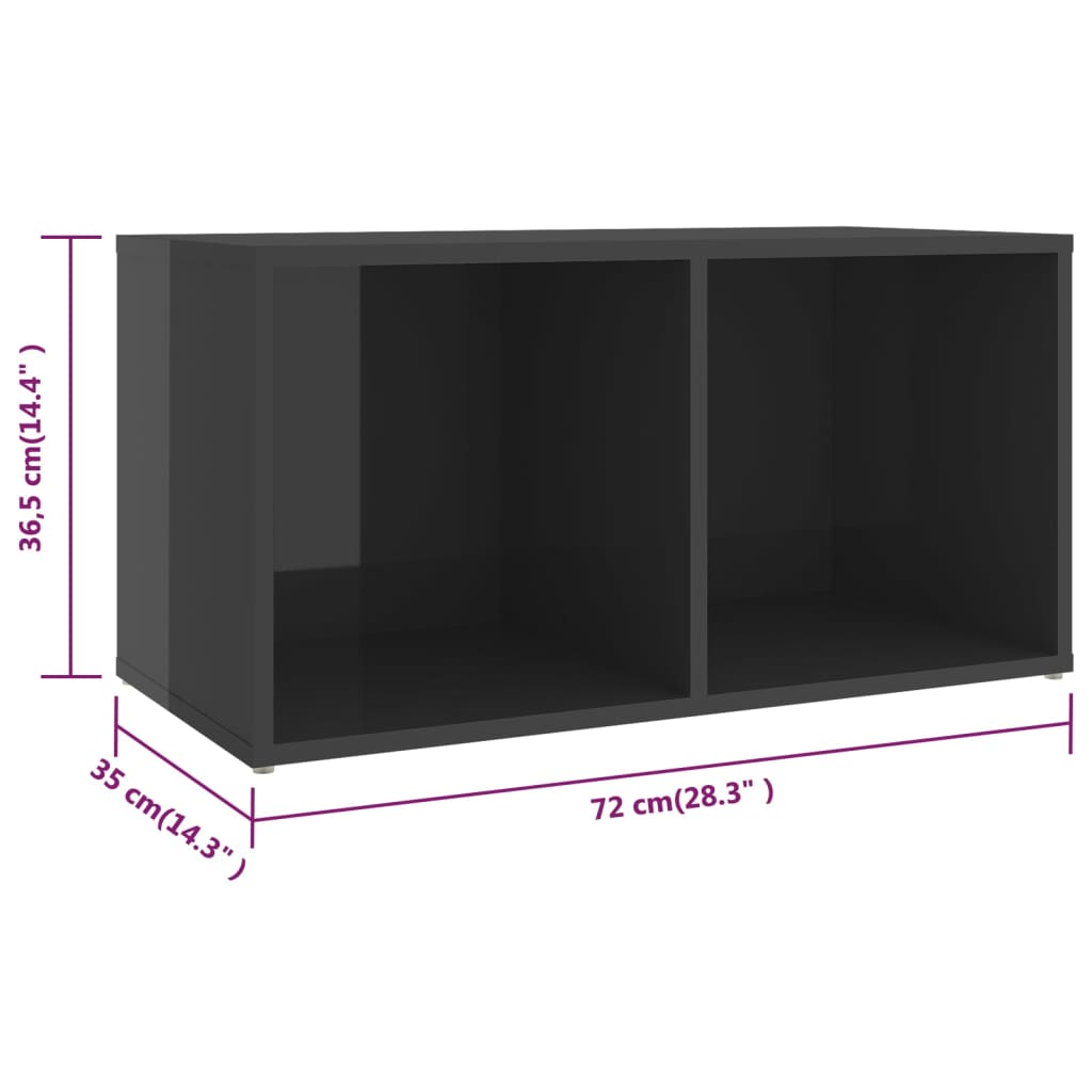 vidaXL TV Cabinets 4 pcs High Gloss Grey 72x35x36.5 cm Engineered Wood