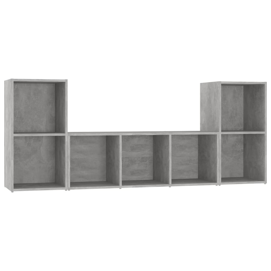 vidaXL 3 Piece TV Cabinet Set Concrete Grey Engineered Wood