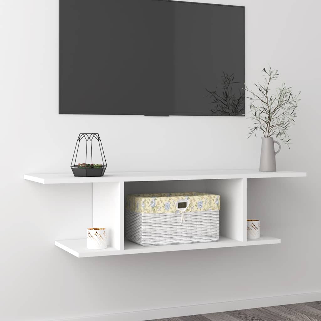 806980 vidaXL Wall Mounted TV Cabinet White 103x30x26,5 cm
