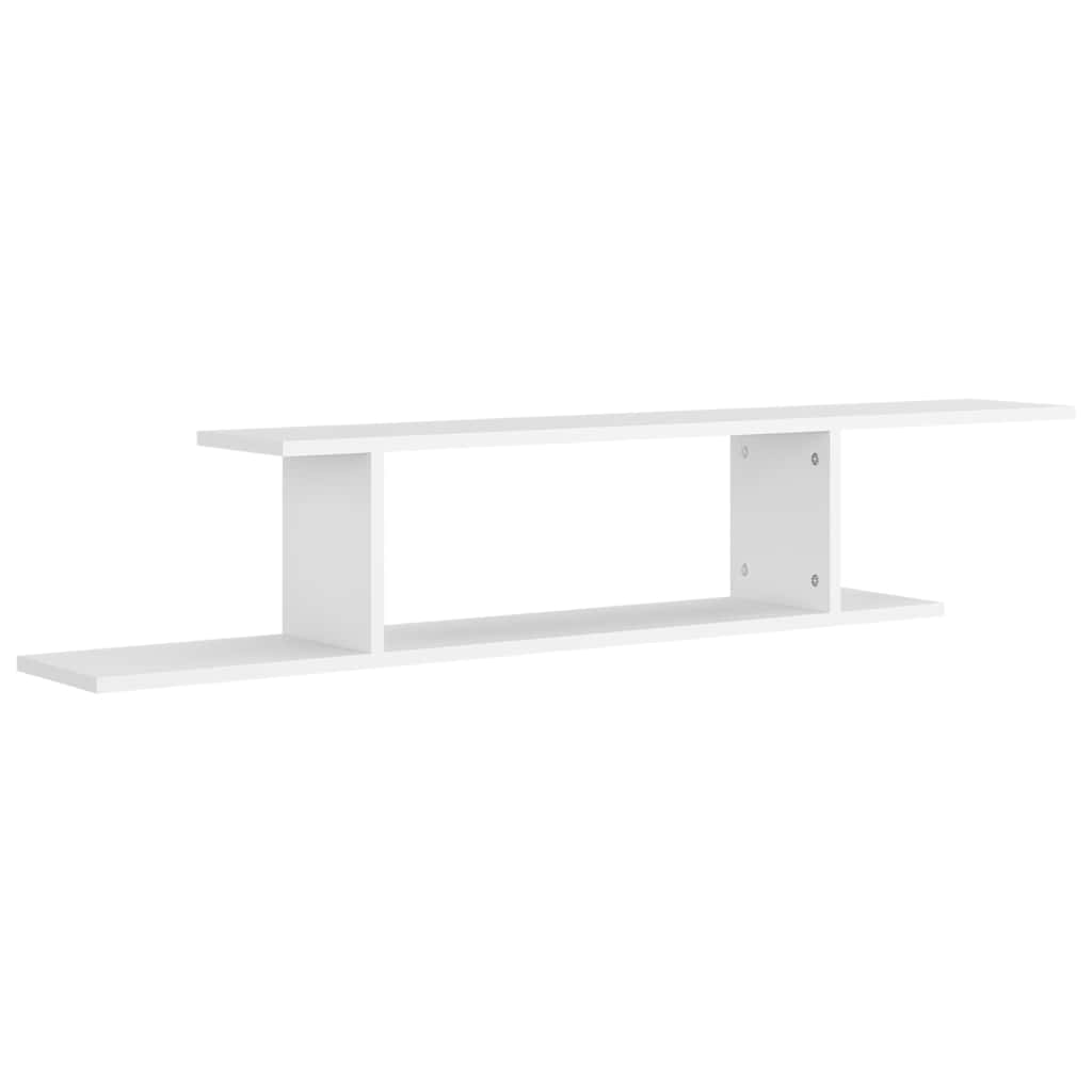 806989 vidaXL Wall-Mounted TV Shelf White 125x18x23 cm Engineered Wood